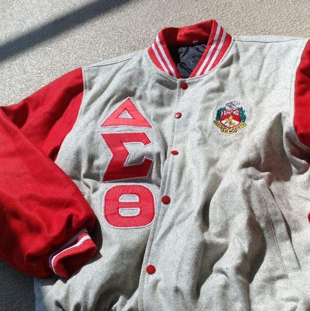 Delta Sigma Theta Wool Varsity Bomber Jacket